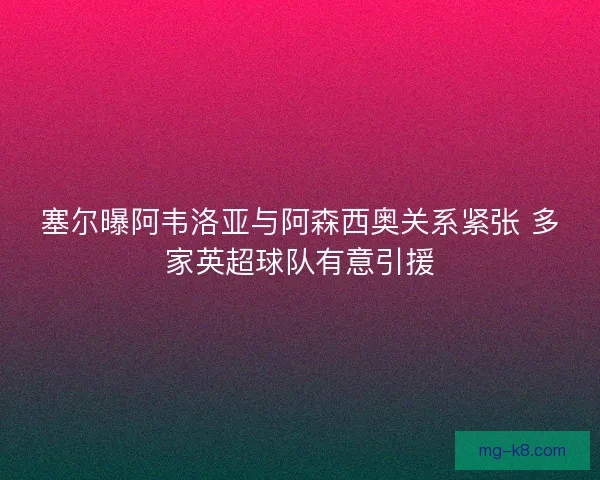 塞尔曝阿韦洛亚与阿森西奥关系紧张 多家英超球队有意引援